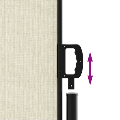 vidaXL Retractable Side Awning Cream 200x500 cm
