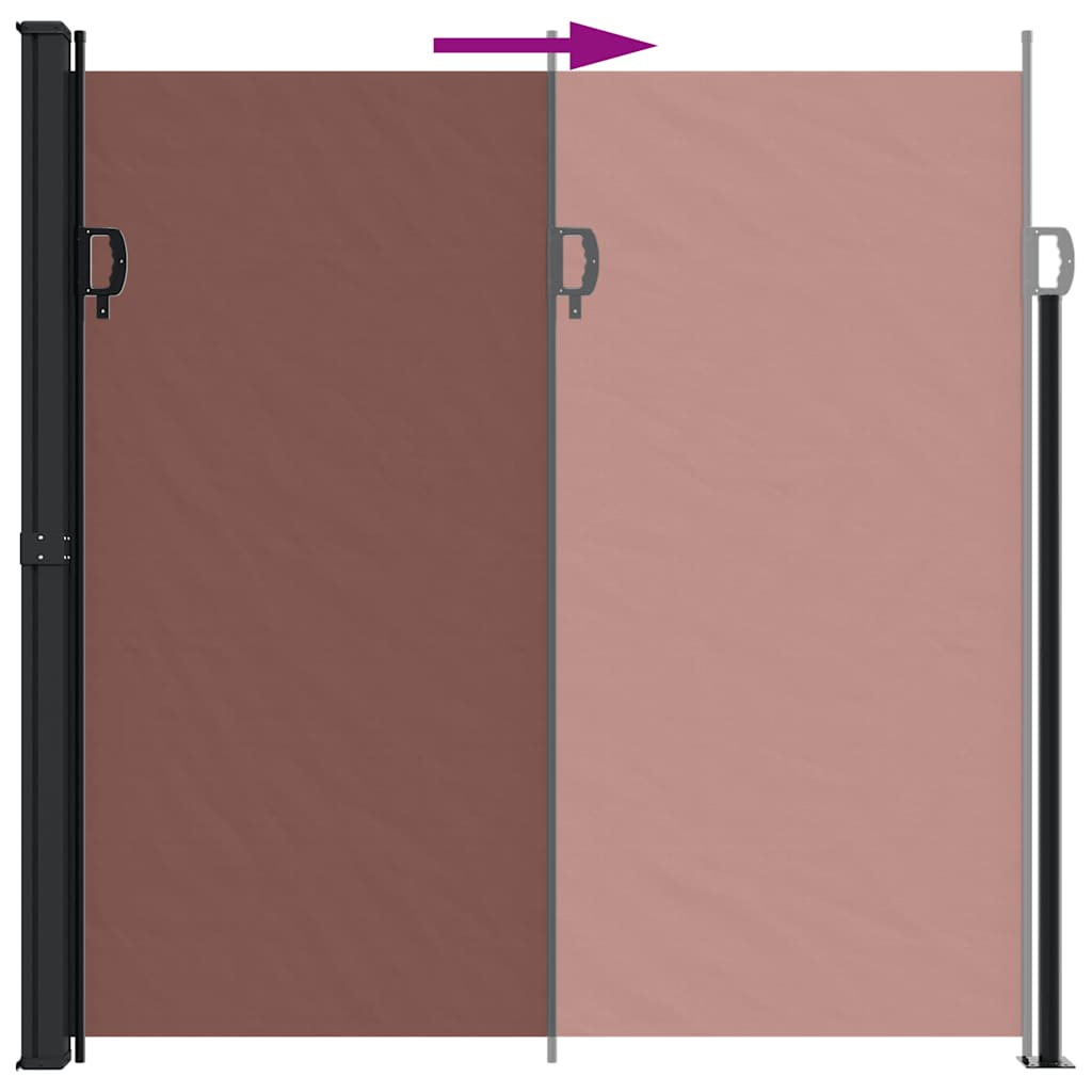vidaXL Retractable Side Awning Brown 200x500 cm