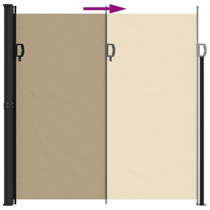 vidaXL Retractable Side Awning Beige 200x500 cm