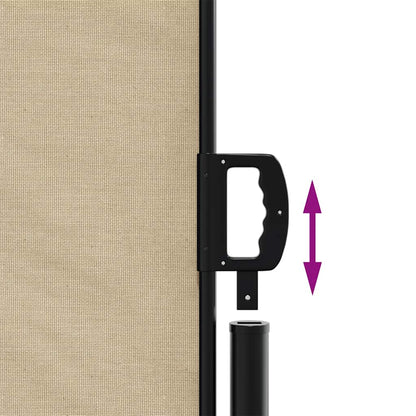 vidaXL Retractable Side Awning Beige 200x500 cm