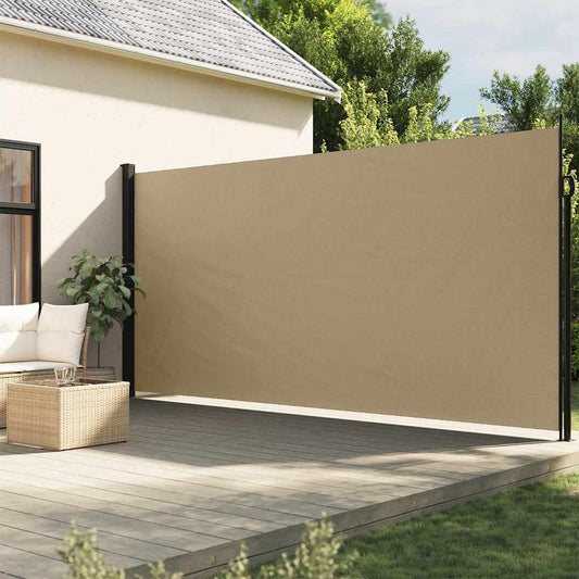 vidaXL Retractable Side Awning Beige 200x500 cm
