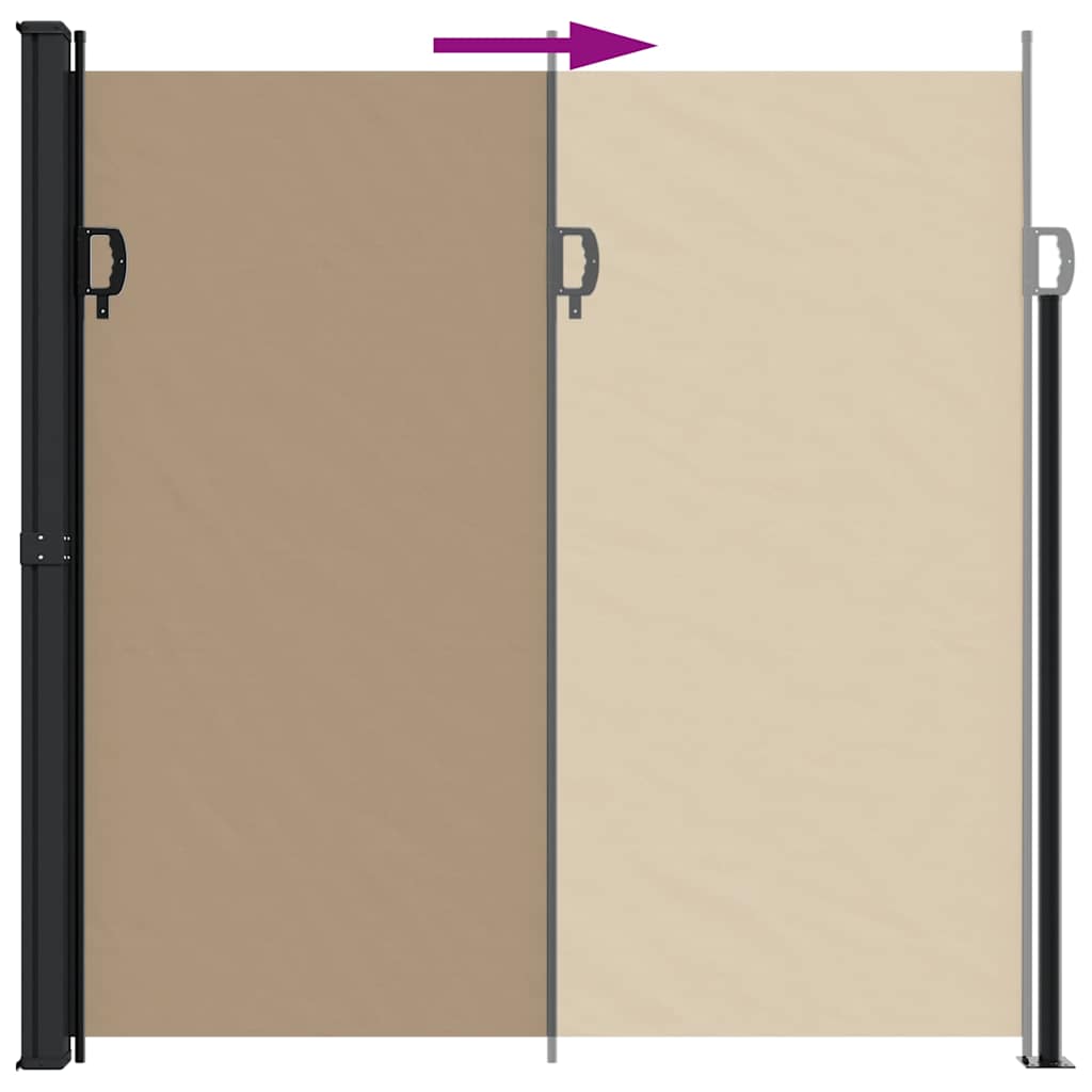 vidaXL Retractable Side Awning Taupe 200x500 cm