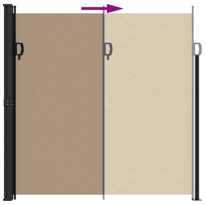 vidaXL Retractable Side Awning Taupe 200x500 cm