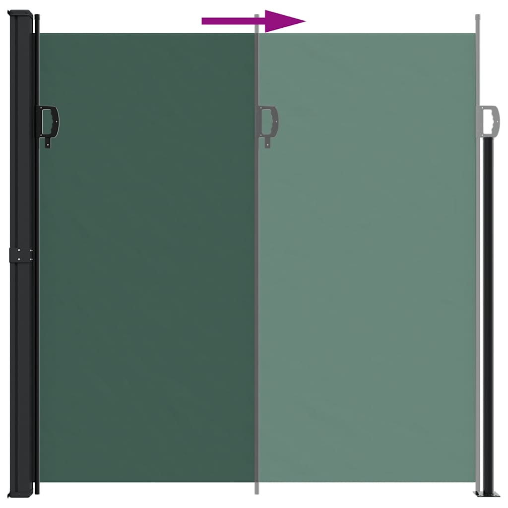 vidaXL Retractable Side Awning Dark Green 200x500 cm
