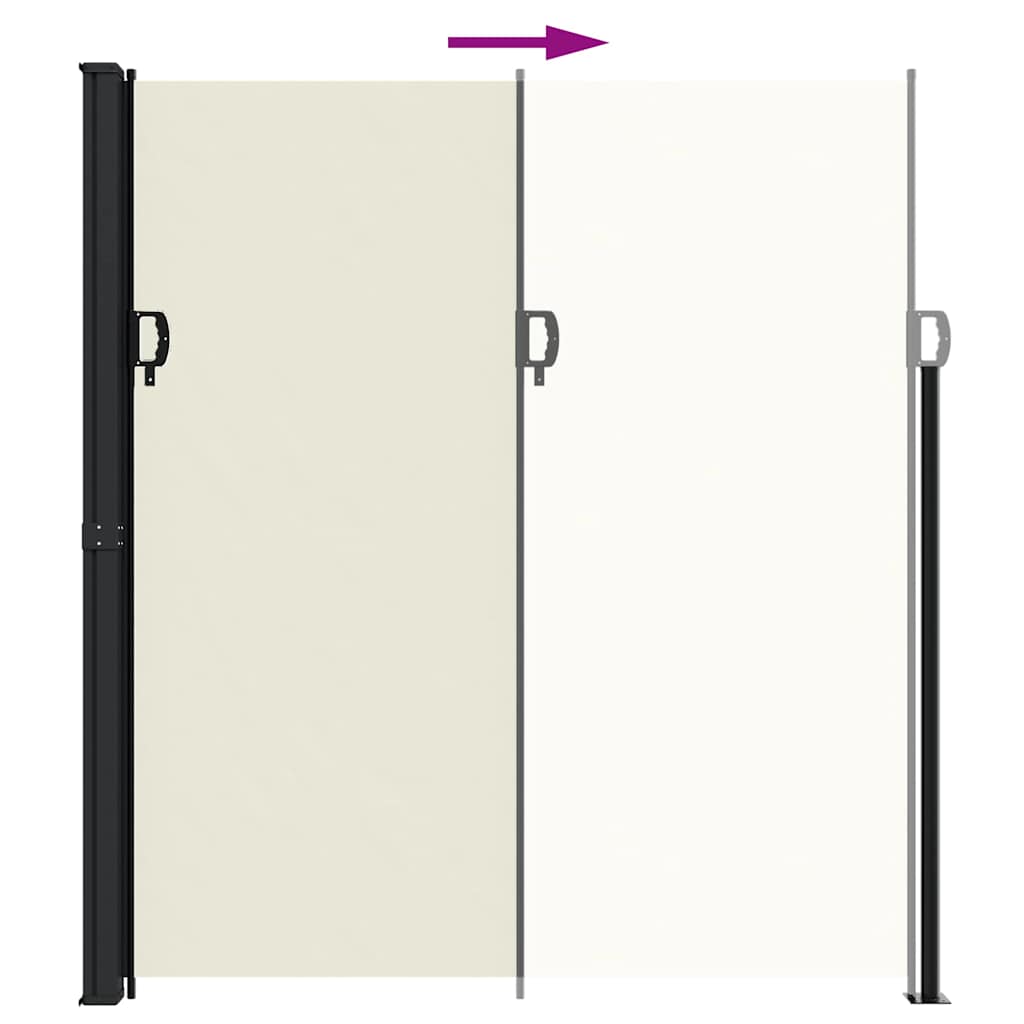 vidaXL Retractable Side Awning Cream 220x500 cm