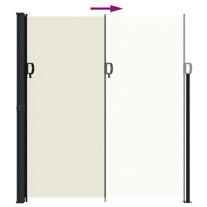 vidaXL Retractable Side Awning Cream 220x500 cm