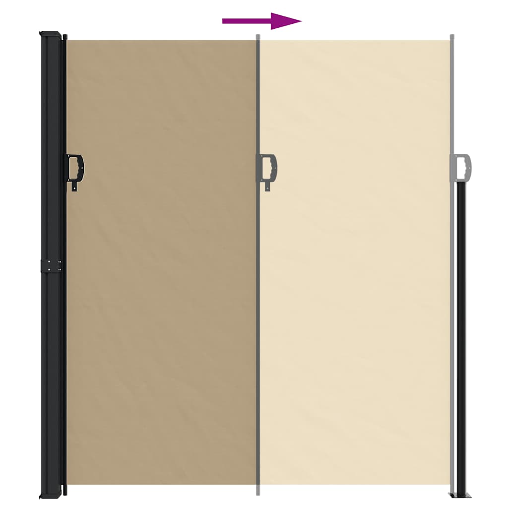vidaXL Retractable Side Awning Beige 220x500 cm