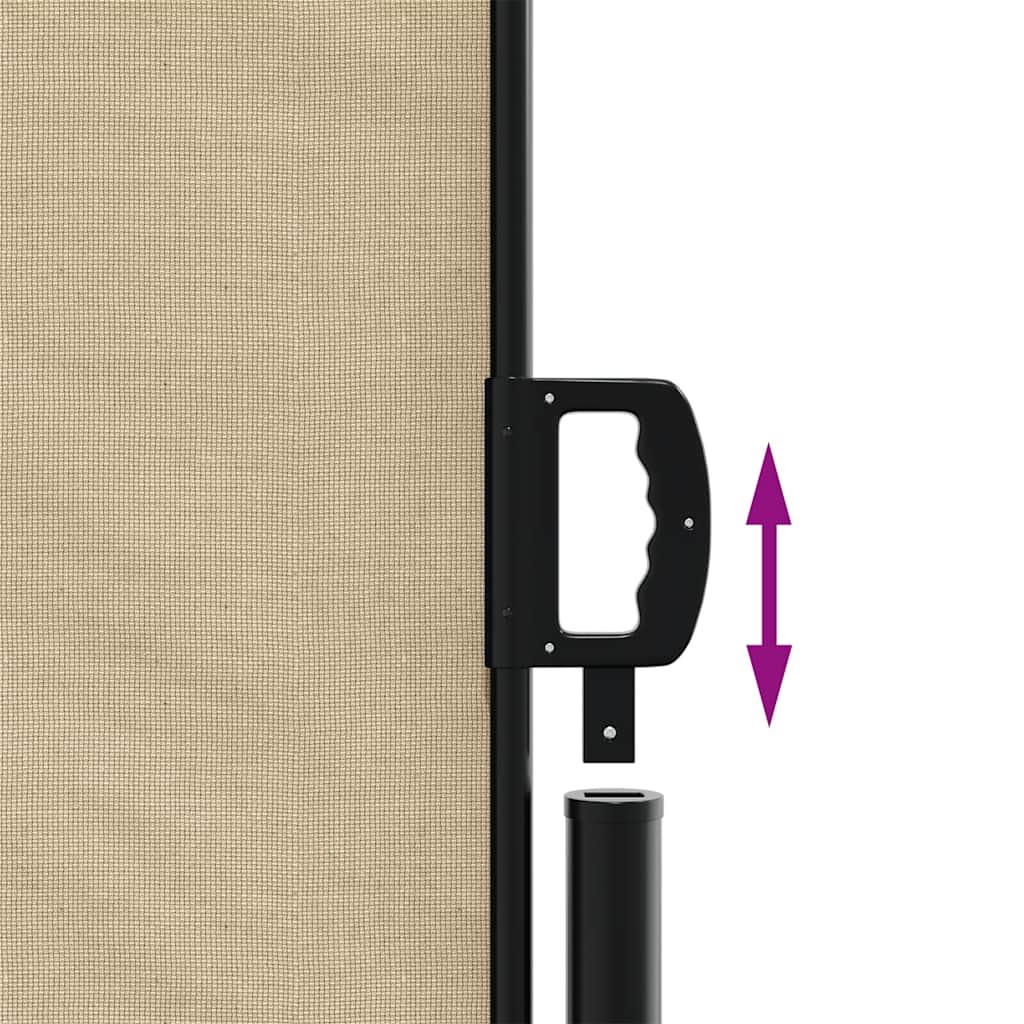 vidaXL Retractable Side Awning Beige 220x500 cm