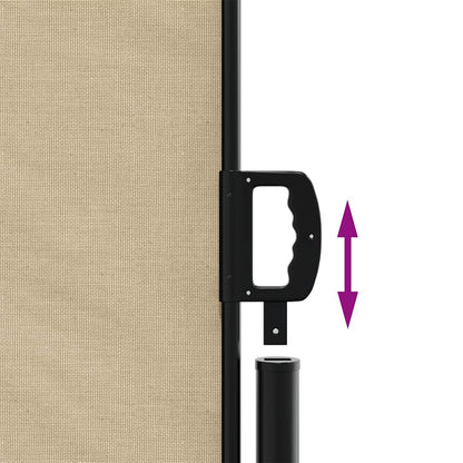 vidaXL Retractable Side Awning Beige 220x500 cm