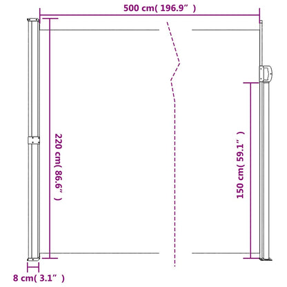 vidaXL Retractable Side Awning Anthracite 220x500 cm