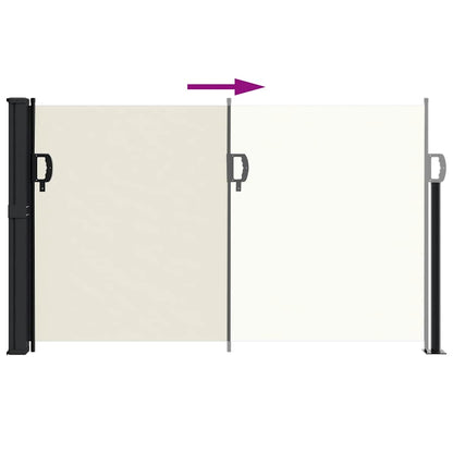 vidaXL Retractable Side Awning Cream 120x600 cm
