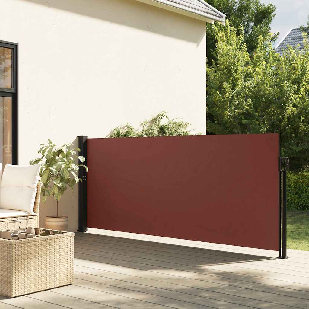 vidaXL Retractable Side Awning Brown 120x600 cm