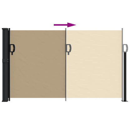 vidaXL Retractable Side Awning Beige 120x600 cm