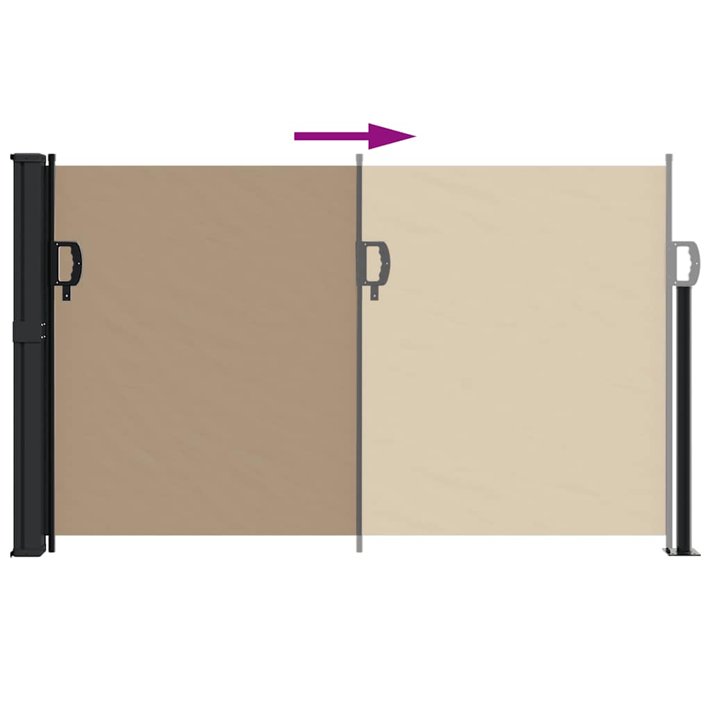 vidaXL Retractable Side Awning Taupe 120x600 cm
