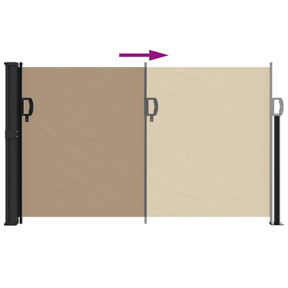 vidaXL Retractable Side Awning Taupe 120x600 cm