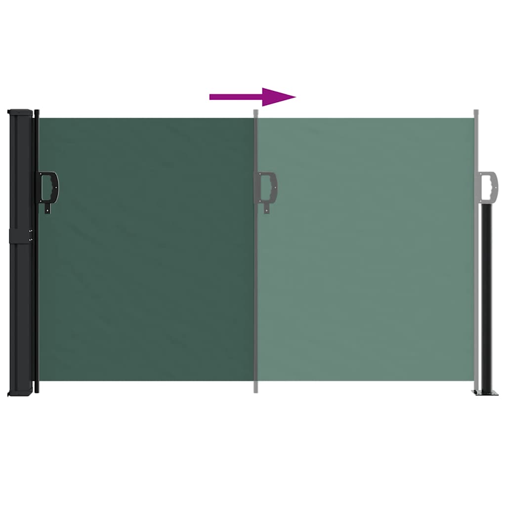vidaXL Retractable Side Awning Dark Green 120x600 cm