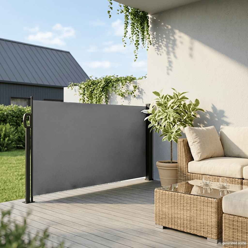 vidaXL Retractable Side Awning Anthracite 120x600 cm