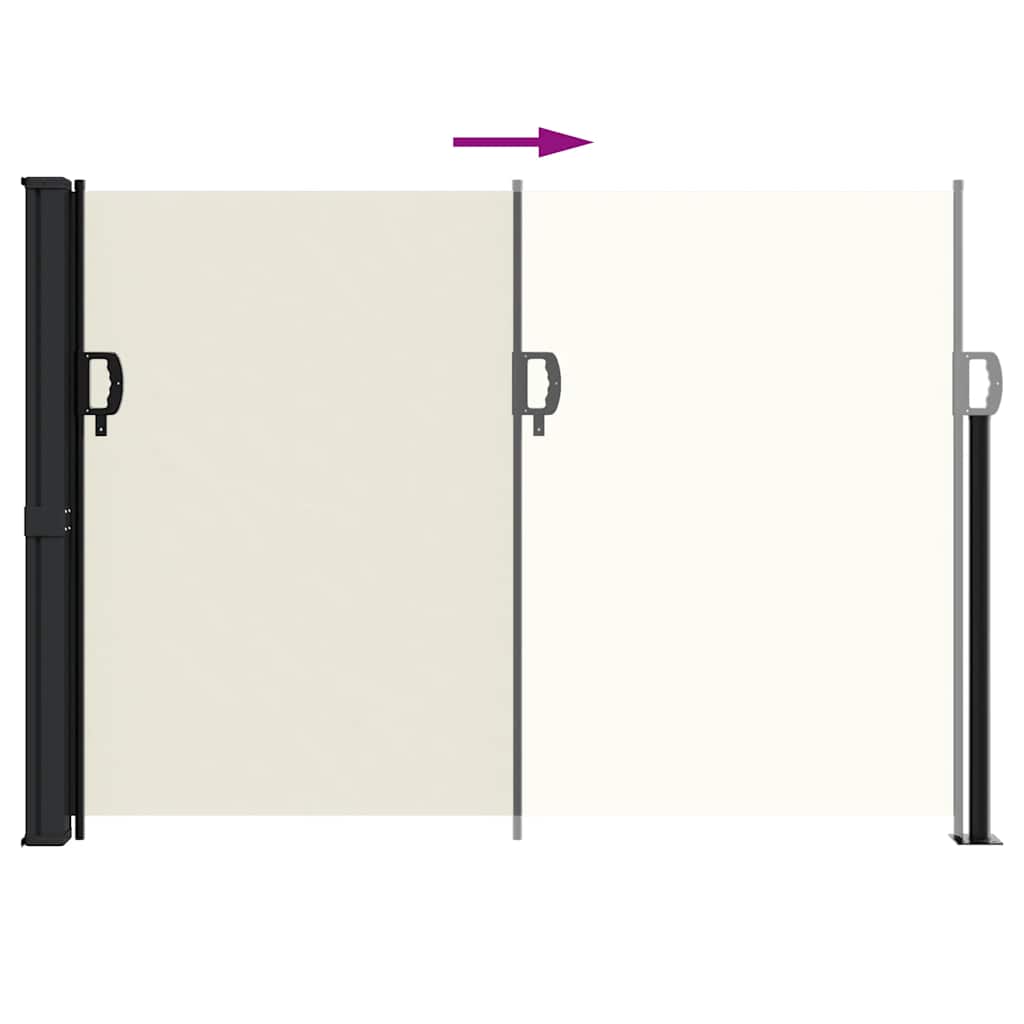 vidaXL Retractable Side Awning Cream140x600 cm