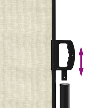 vidaXL Retractable Side Awning Cream140x600 cm