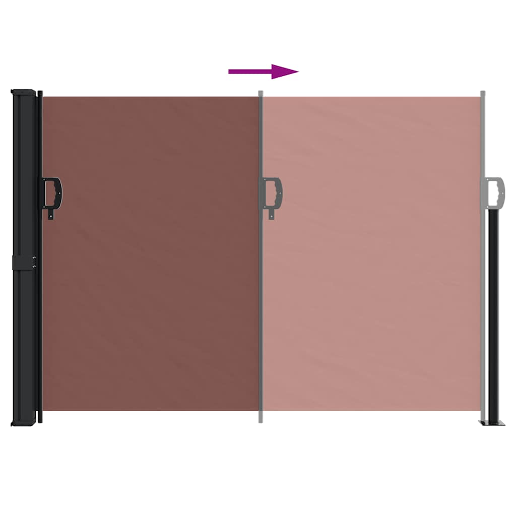 vidaXL Retractable Side Awning Brown 140x600 cm