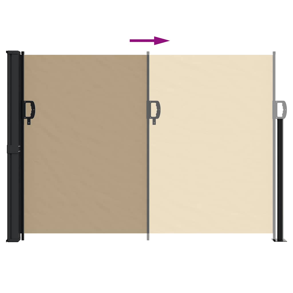 vidaXL Retractable Side Awning Beige 140x600 cm