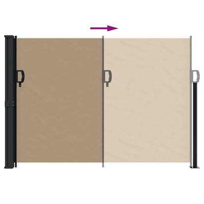 vidaXL Retractable Side Awning Taupe 140x600 cm