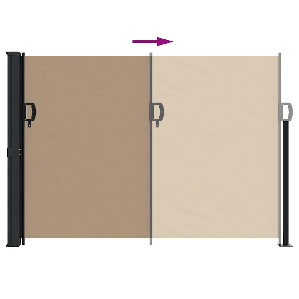 vidaXL Retractable Side Awning Taupe 140x600 cm