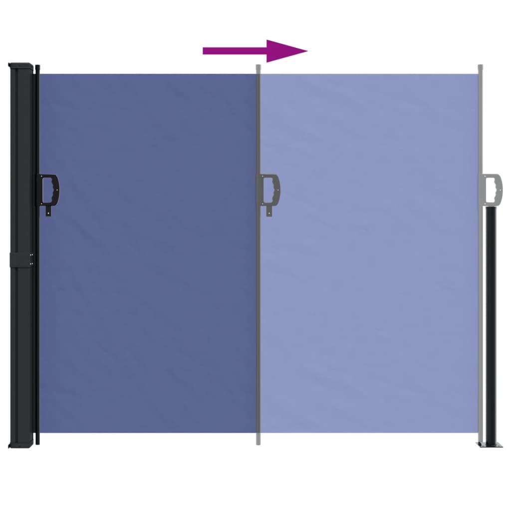 vidaXL Retractable Side Awning Blue 160x600 cm