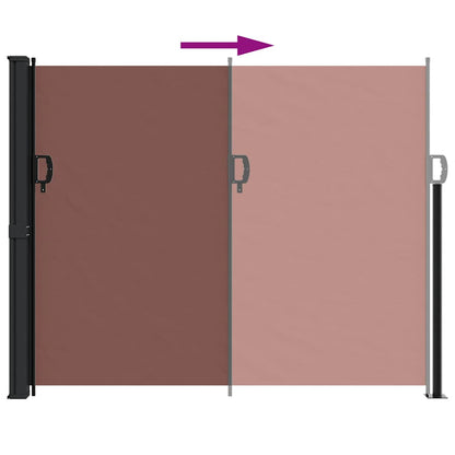 vidaXL Retractable Side Awning Brown 160x600 cm