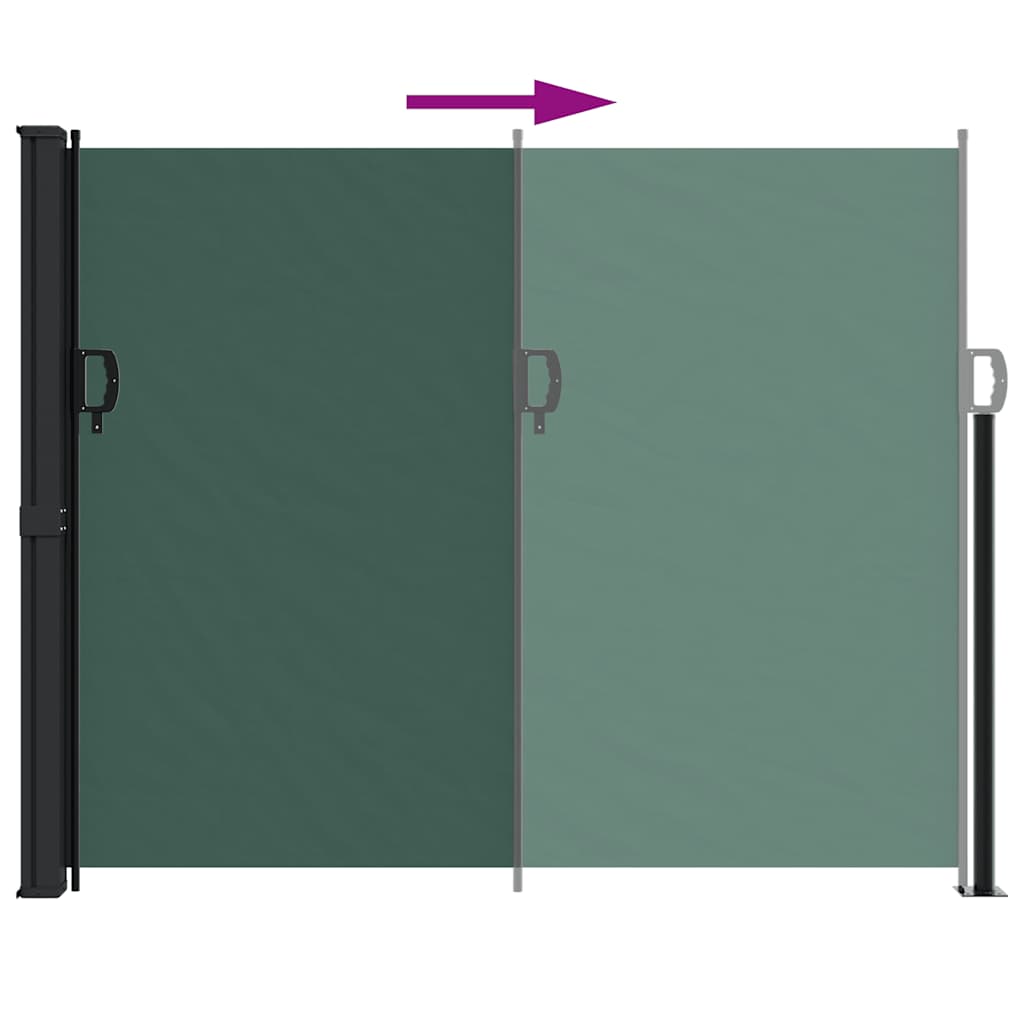 vidaXL Retractable Side Awning Dark Green 160x600 cm