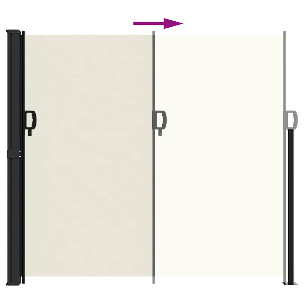 vidaXL Retractable Side Awning Cream180x600 cm