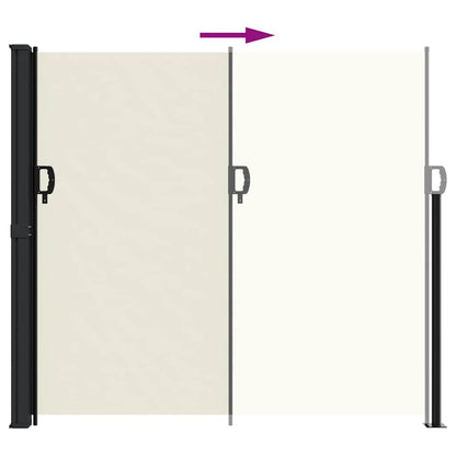 vidaXL Retractable Side Awning Cream180x600 cm