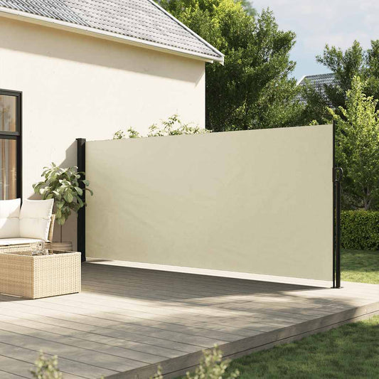 vidaXL Retractable Side Awning Cream180x600 cm