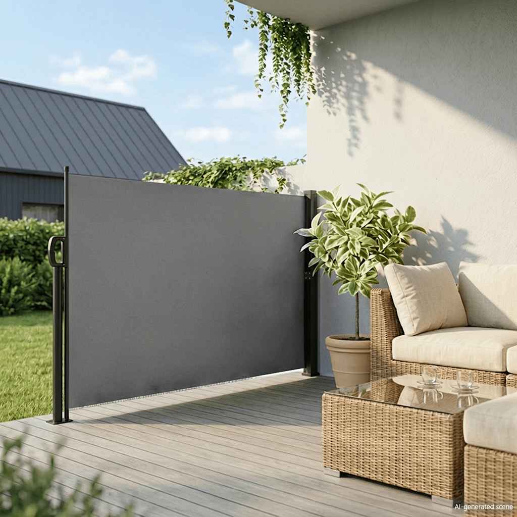 vidaXL Retractable Side Awning Anthracite 180x600 cm