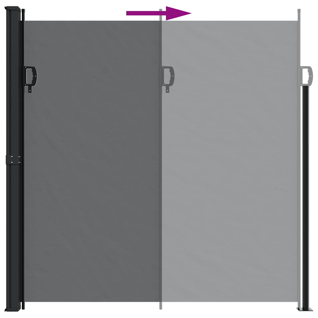 vidaXL Retractable Side Awning Black 200x600 cm