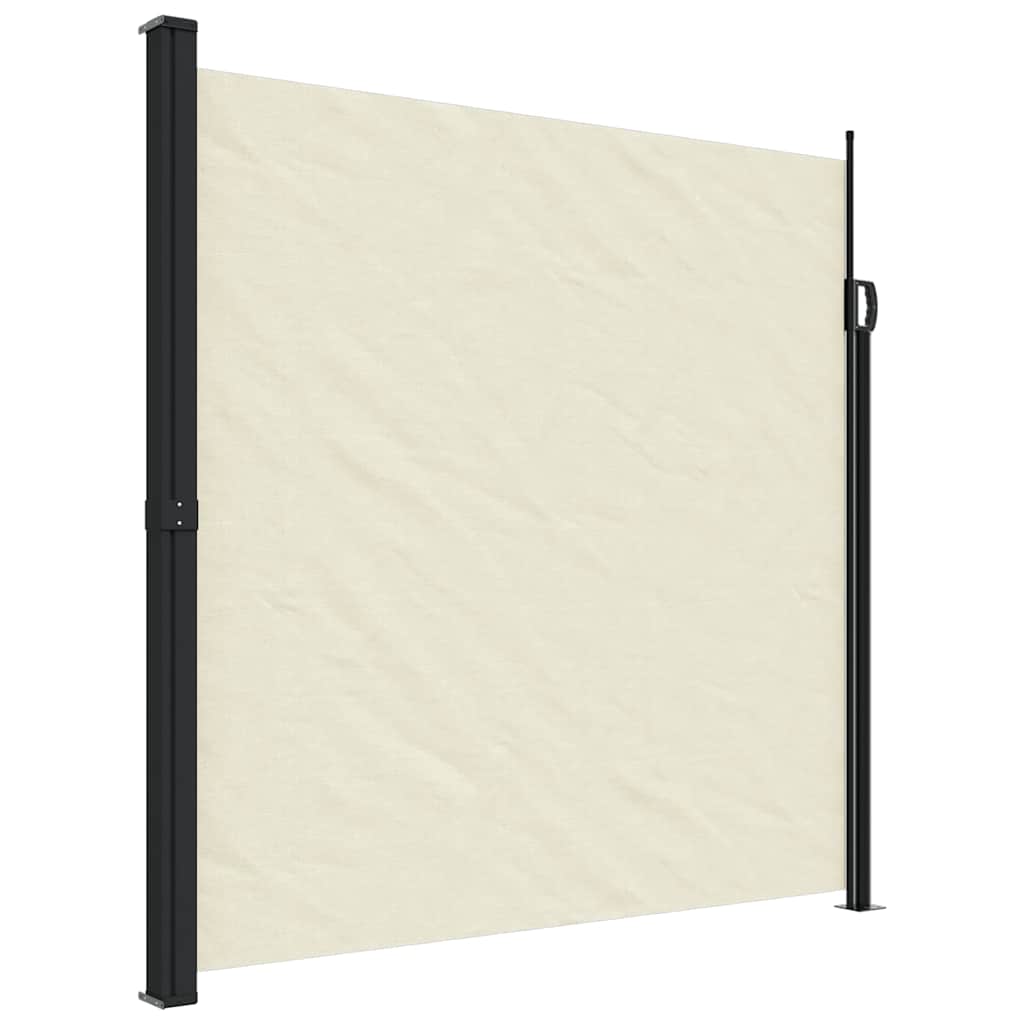 vidaXL Retractable Side Awning Cream 200x600 cm