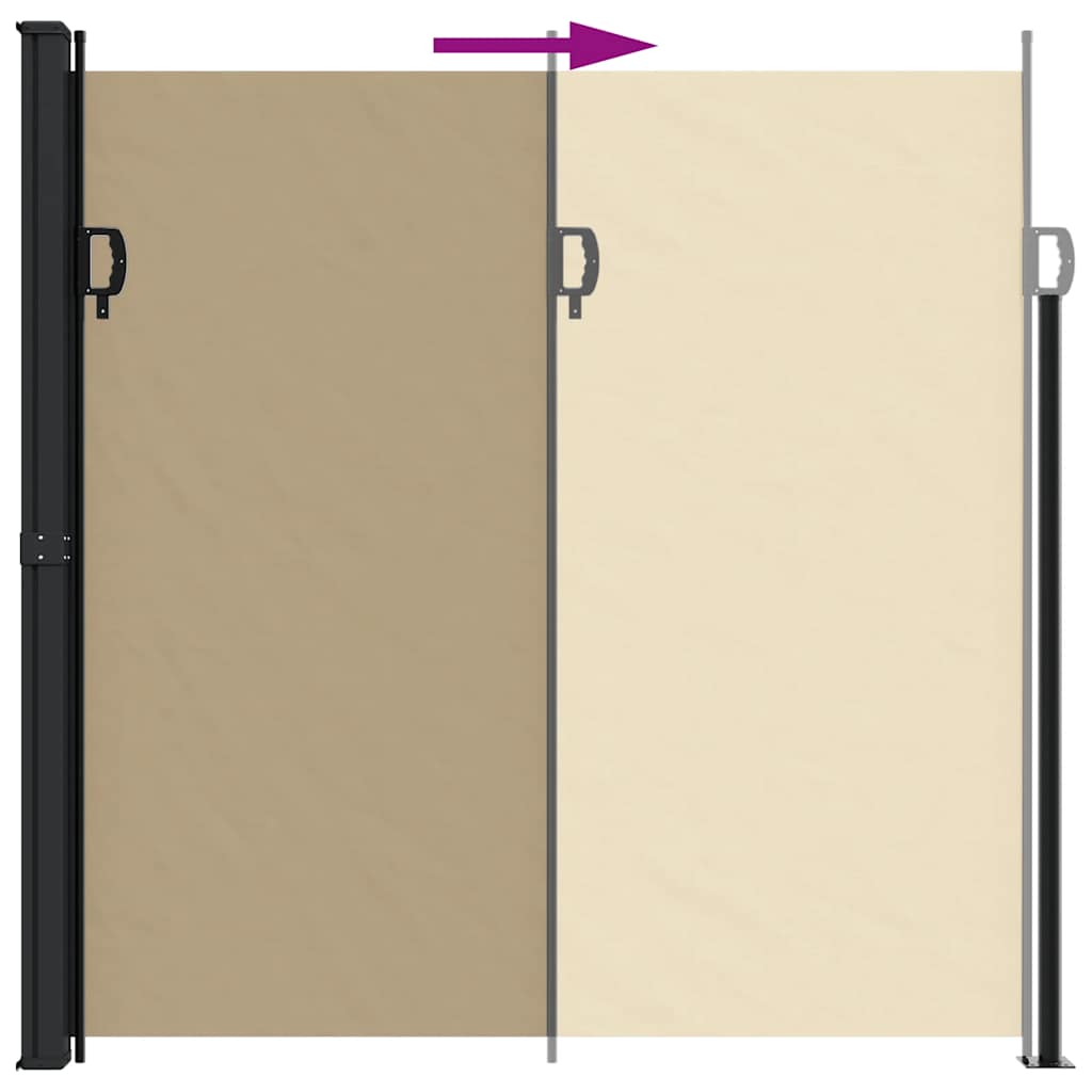 vidaXL Retractable Side Awning Beige 200x600 cm