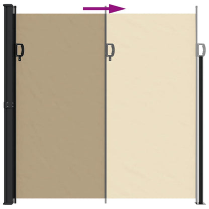 vidaXL Retractable Side Awning Beige 200x600 cm