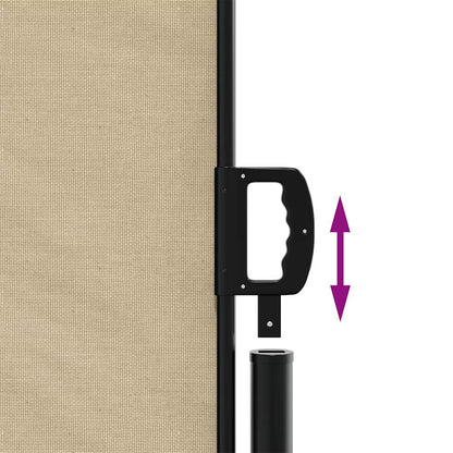 vidaXL Retractable Side Awning Beige 200x600 cm