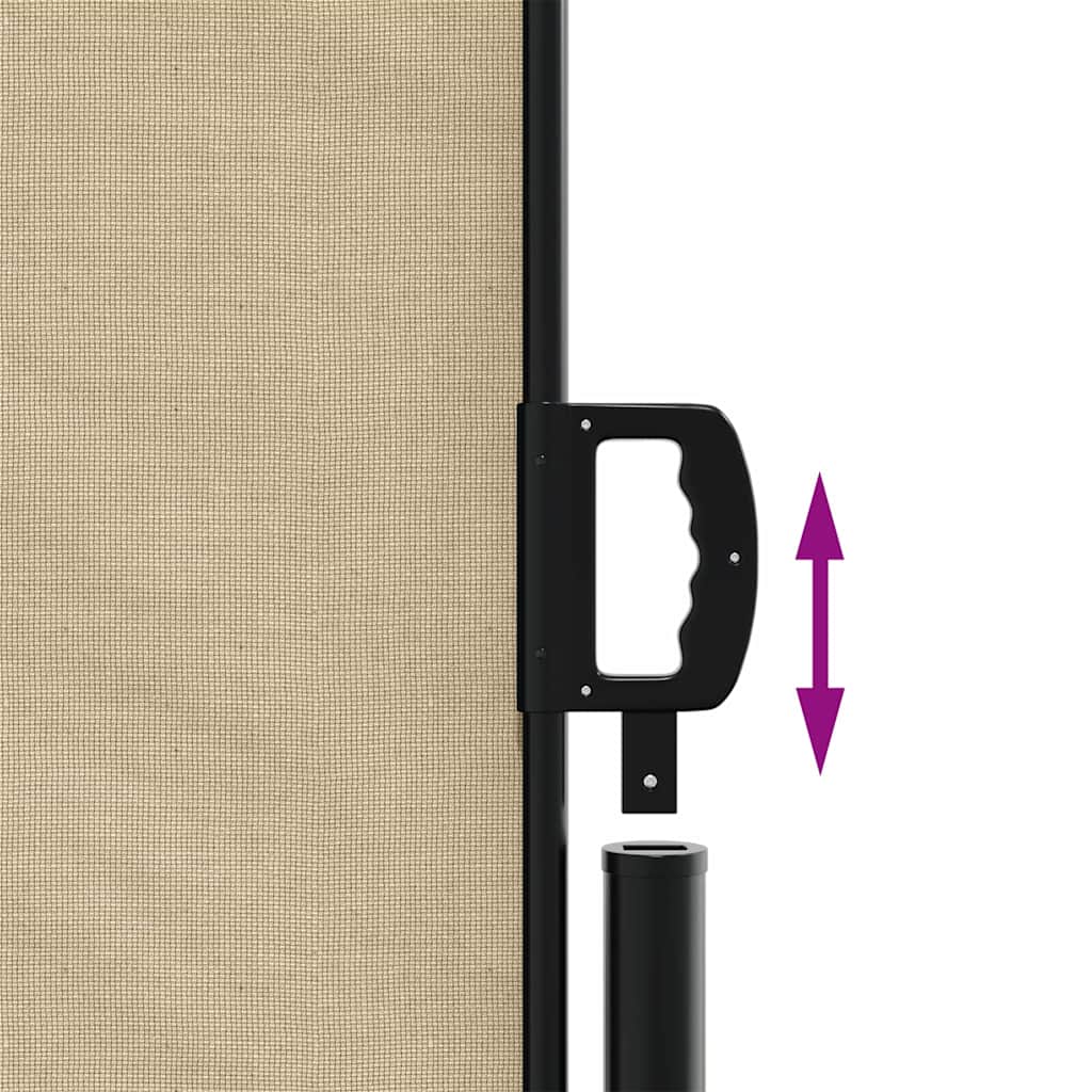 vidaXL Retractable Side Awning Beige 200x600 cm