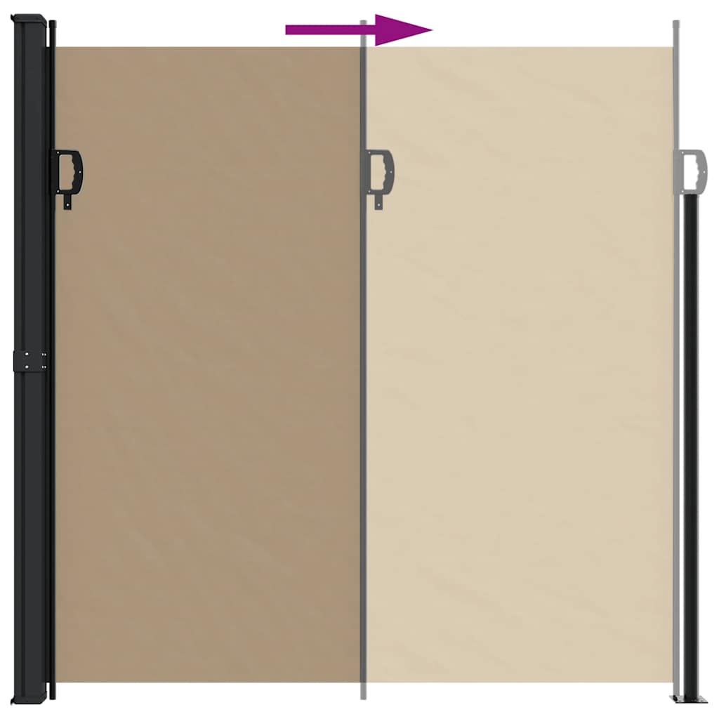 vidaXL Retractable Side Awning Taupe 200x600 cm