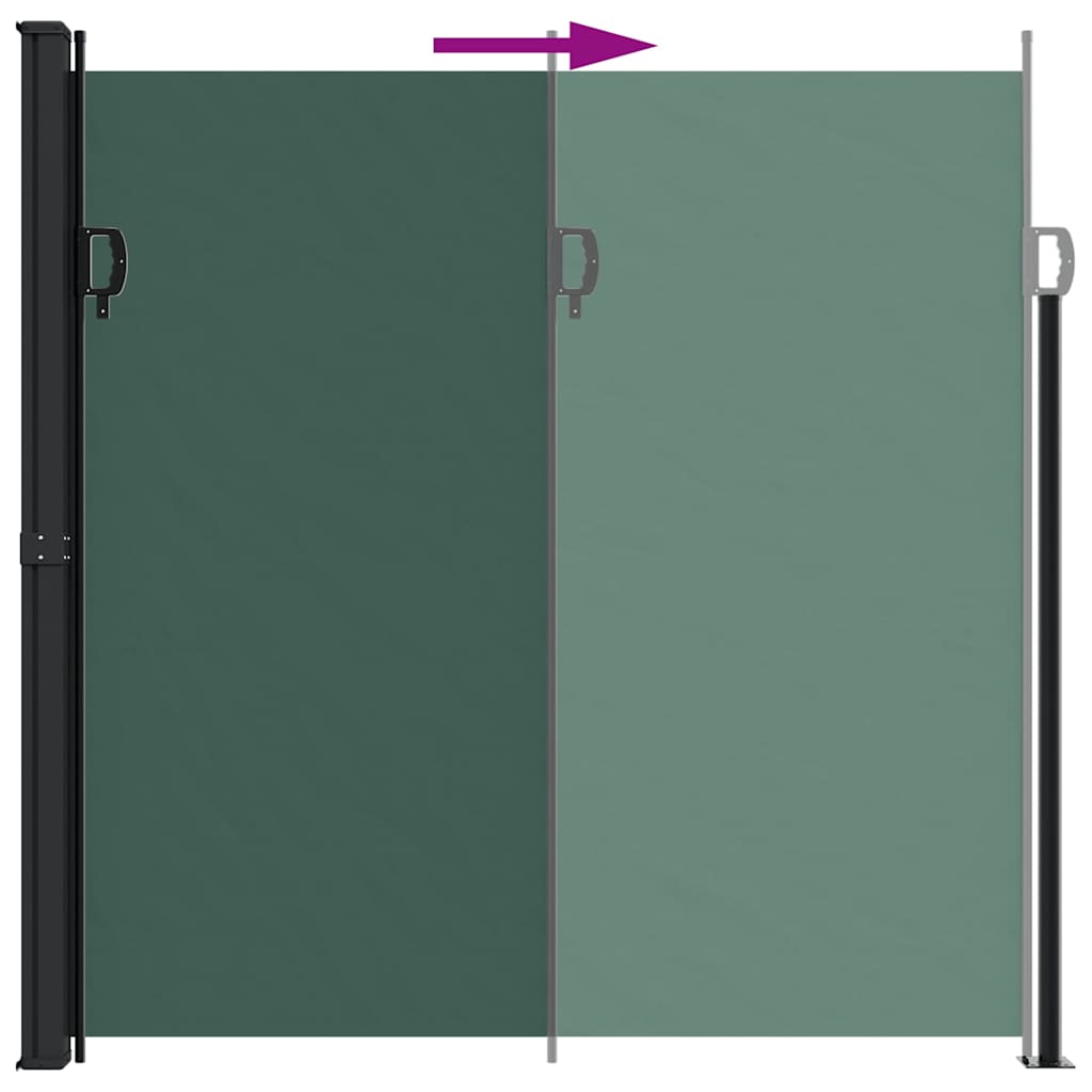 vidaXL Retractable Side Awning Dark Green 200x600 cm
