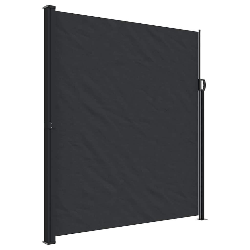 vidaXL Retractable Side Awning Black 220x600 cm