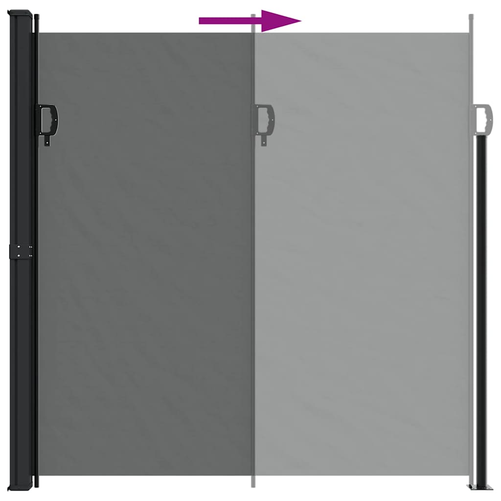 vidaXL Retractable Side Awning Black 220x600 cm