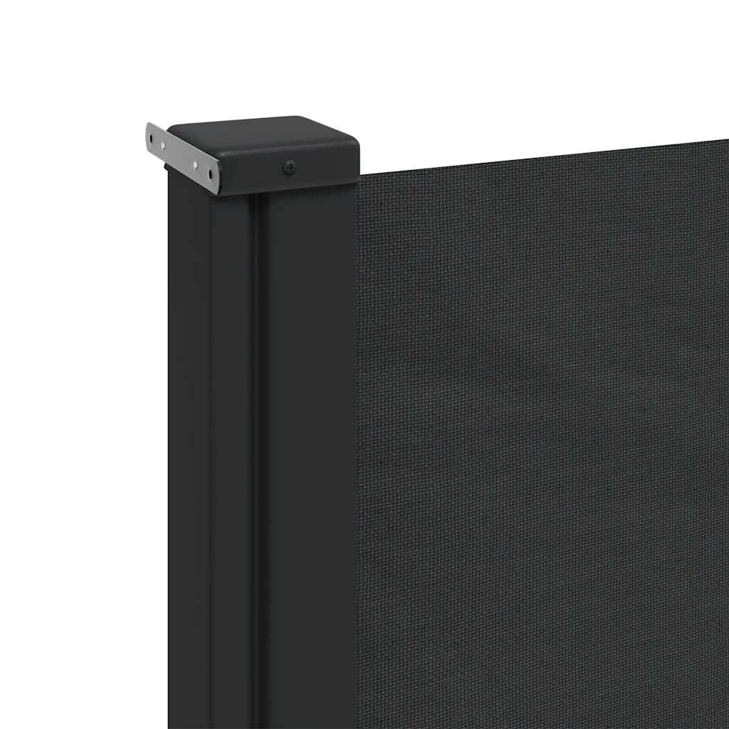vidaXL Retractable Side Awning Black 220x600 cm