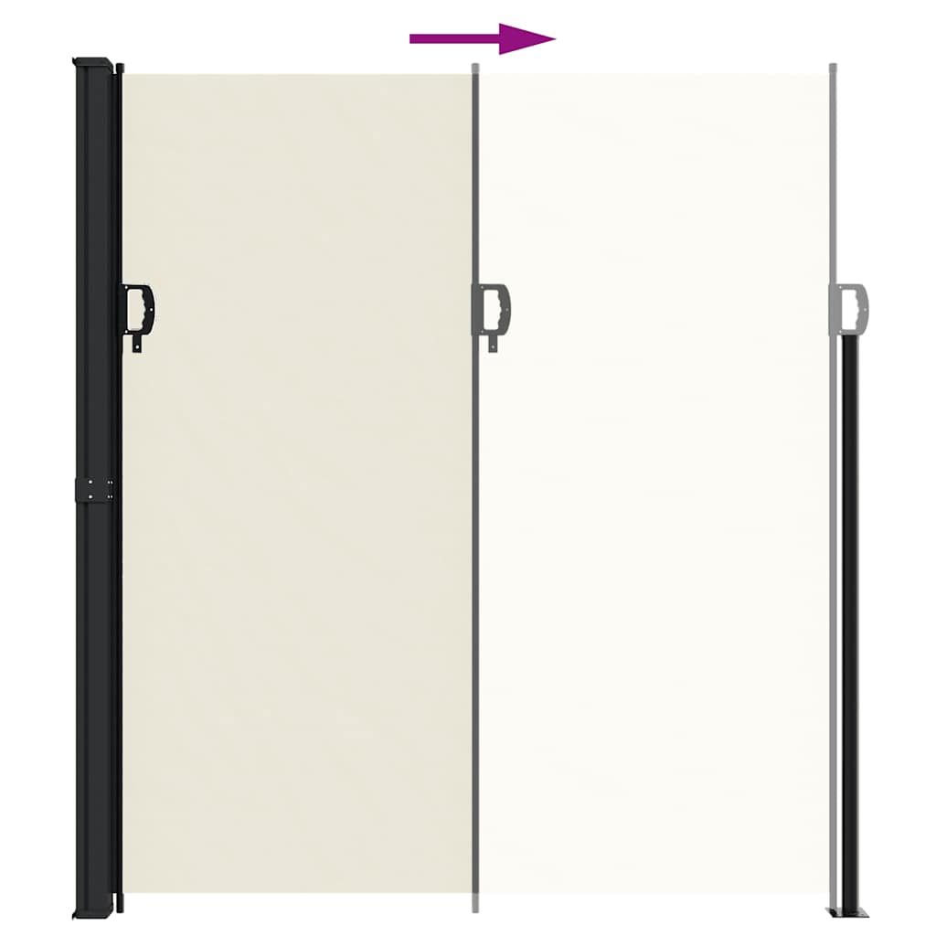 vidaXL Retractable Side Awning Cream 220x600 cm