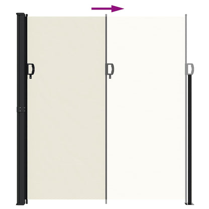 vidaXL Retractable Side Awning Cream 220x600 cm
