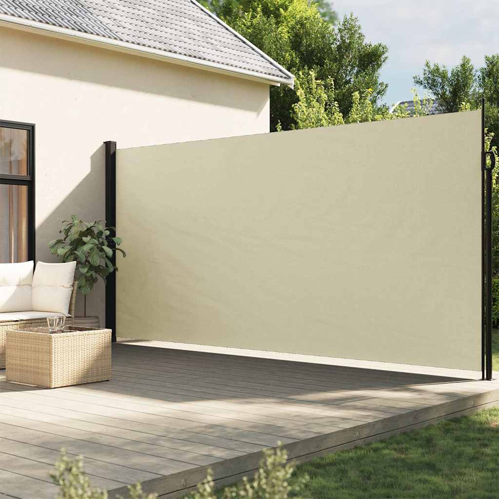 vidaXL Retractable Side Awning Cream 220x600 cm