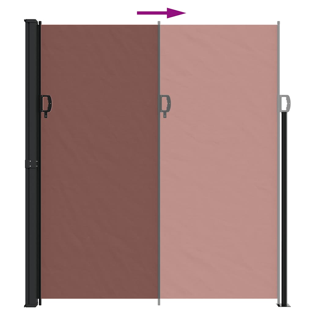 vidaXL Retractable Side Awning Brown 220x600 cm