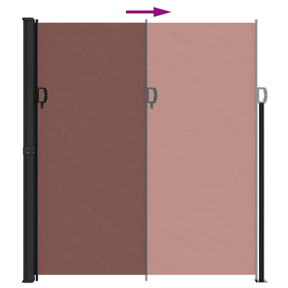 vidaXL Retractable Side Awning Brown 220x600 cm